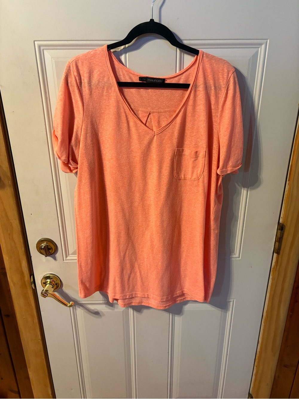 Maurices Coral V-Neck Pocket Tee - Women's Size 1